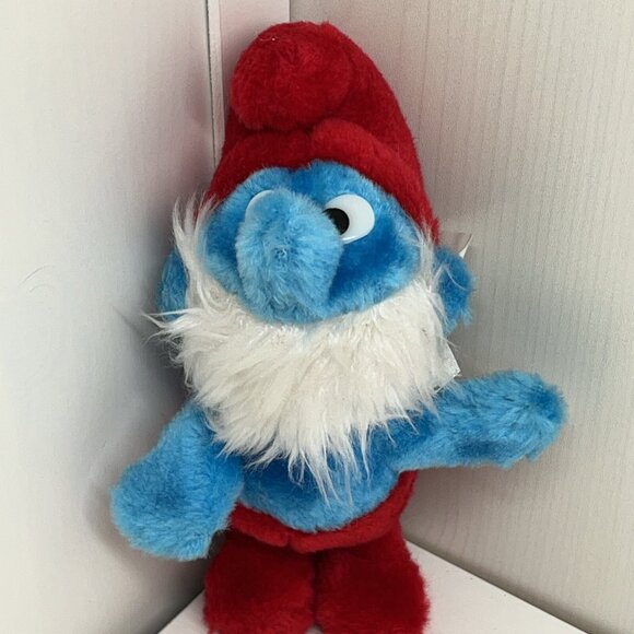 Vintage Smurfs Plush Lot Papa Cowboy Police Baby 1981–1983 Ganz Applause Peyo - Picture 2 of 16